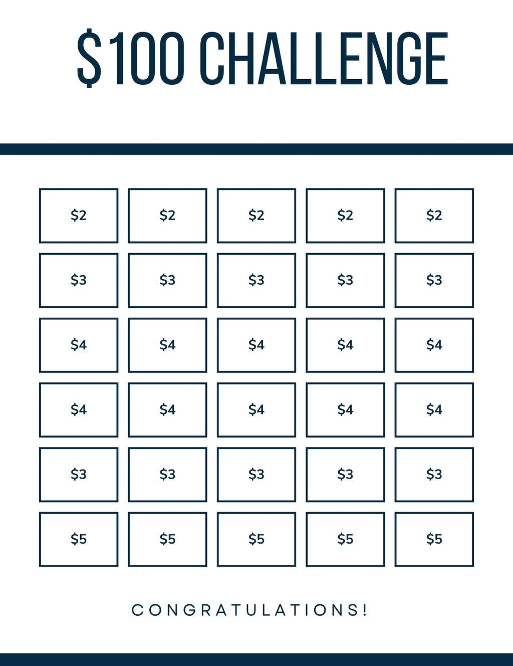 10 Savings Challenges - $100 - $25,000 | 12 Pages