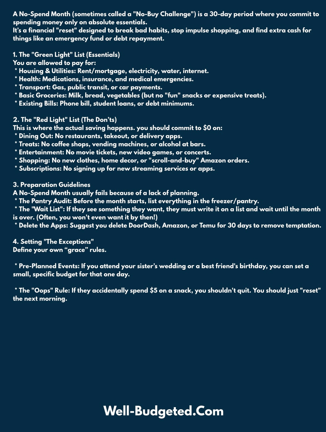 No Spend Challenge - Bank Account Reset | 10 Pages