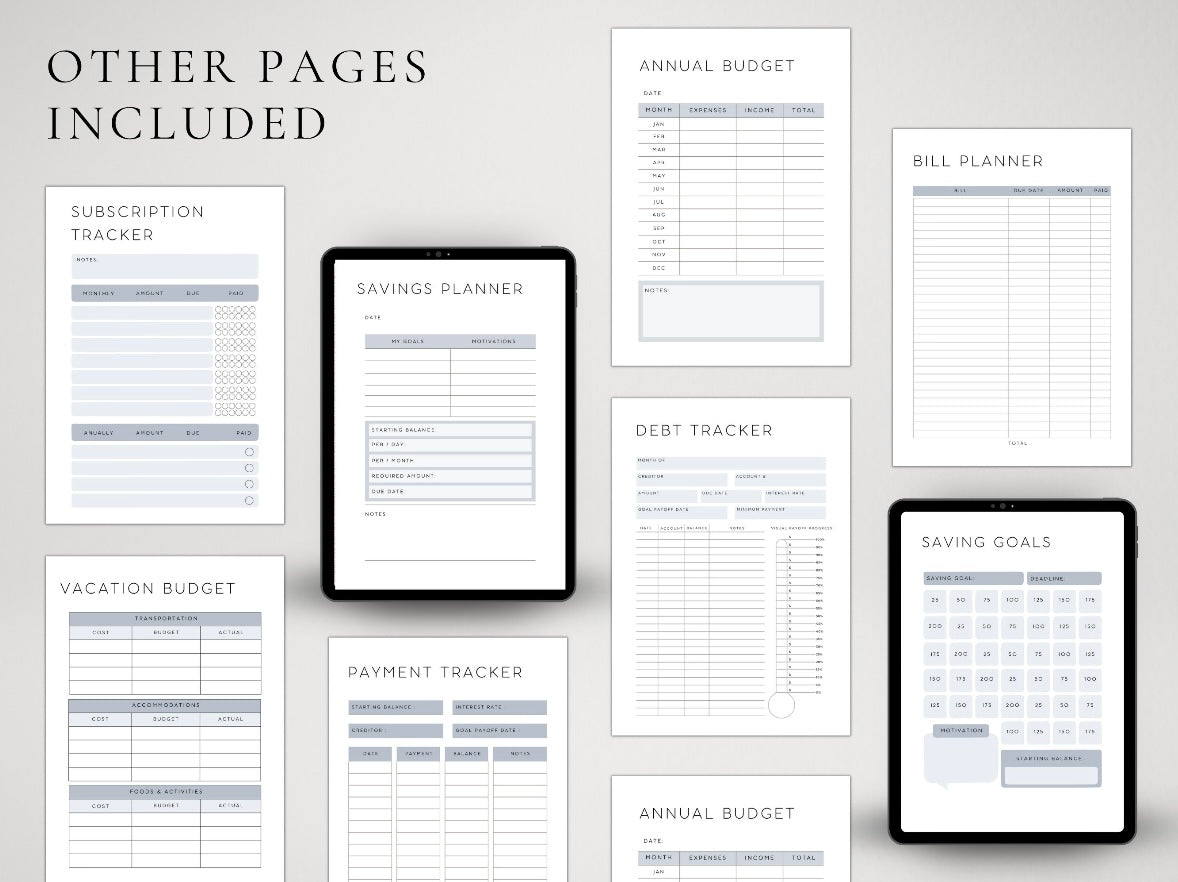 All-In-One Budget Template - GoodNotes, Notability, Noteshelf, NotesWriter, etc