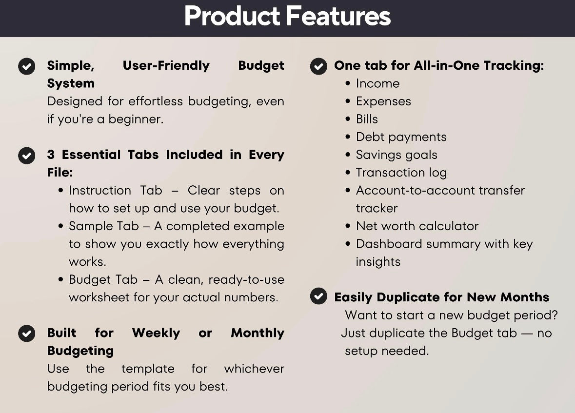 The Ultimate All-in-One Smart Budget Dashboard
 - Excel & Google Sheets