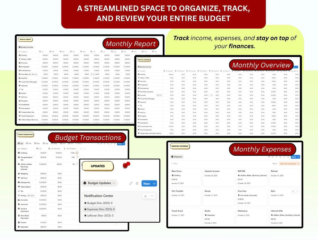All-In-One Budget Tracker | Notion