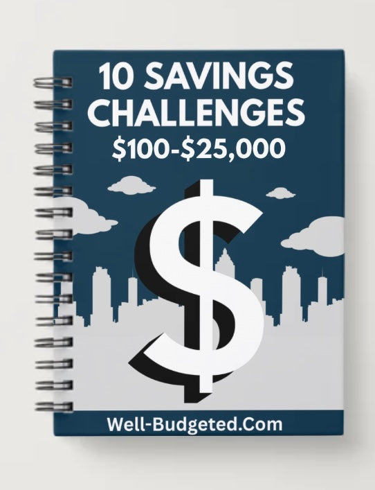 10 Savings Challenges - $100 - $25,000 | 12 Pages
