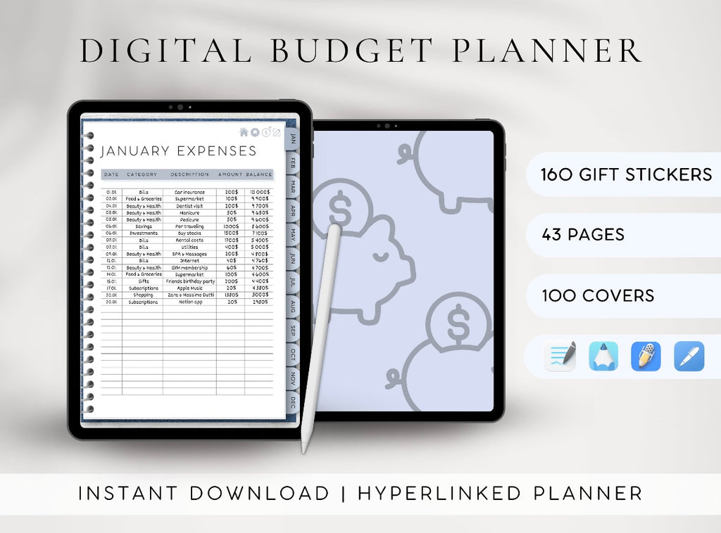 All-In-One Budget Template - GoodNotes, Notability, Noteshelf, NotesWriter, etc