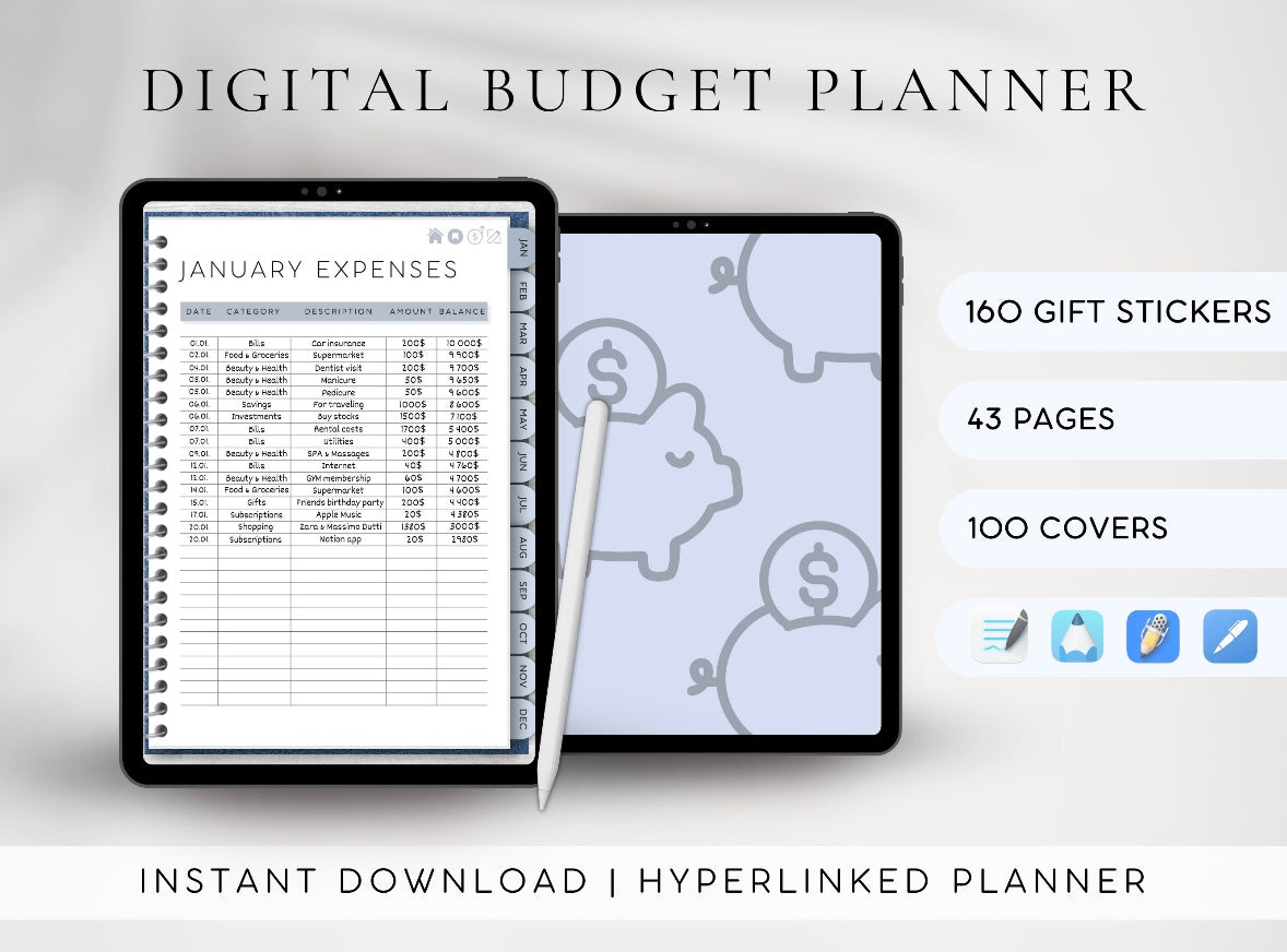 All-In-One Budget Template - GoodNotes, Notability, Noteshelf, NotesWriter, etc